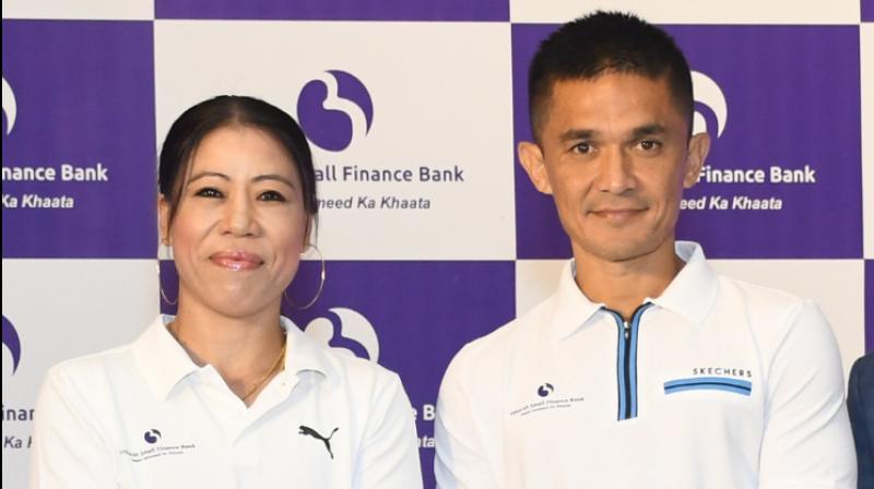 Mary Kom (left) and Sunil Chhetri  Mary Kom (left) and Sunil Chhetri