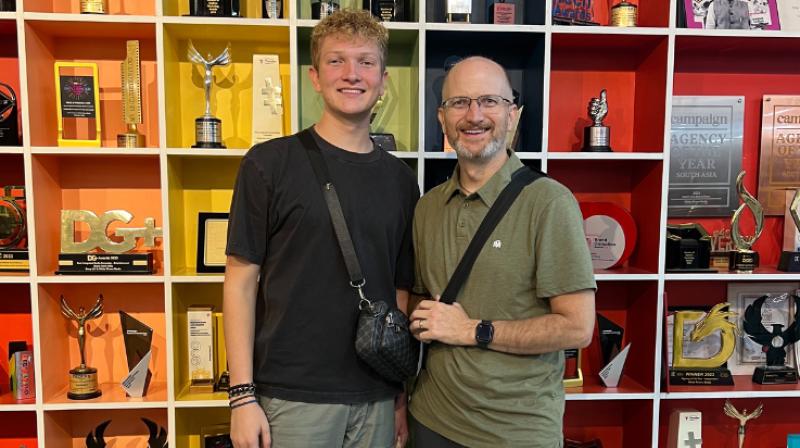 Ricky Pond with his son.  Ricky Pond with his son.