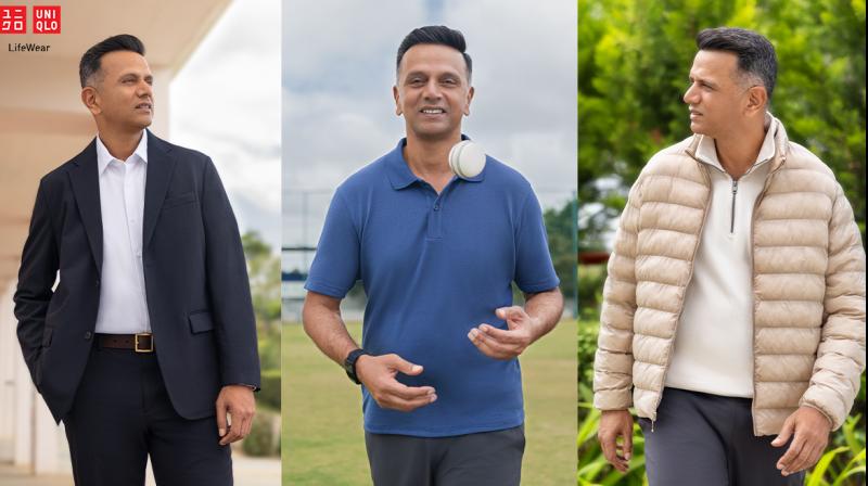 Rahul Dravid for Uniqlo's LifeWear collection.