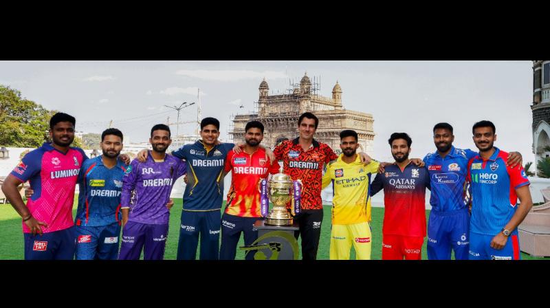 The IPL team captains at the start of the tournament.