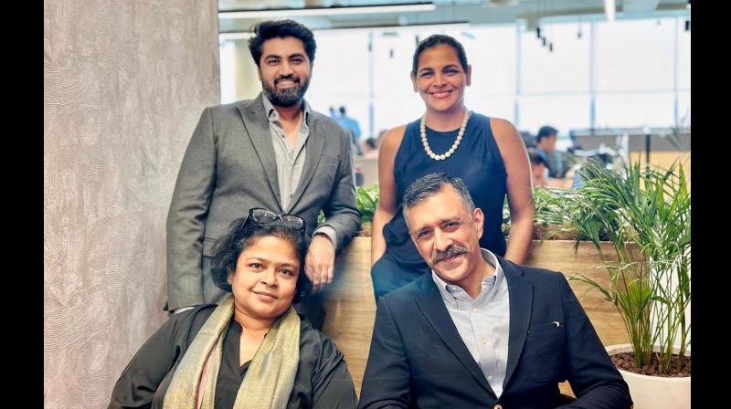 Seated R-L: Kundan Joshee, Anupama Ramaswamy, standing R-L: Geet Nazir, Prashant Tekwani