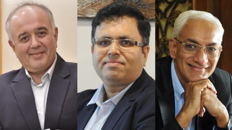 Jaideep Gandhi (left), Mohit Joshi, and Srinivasan K Swamy