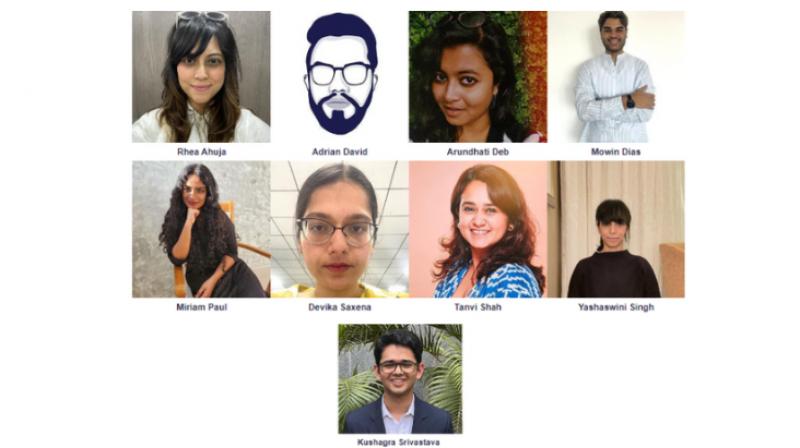The nine Indian mentees selected for LIA Creative Liaisons' virtual coaching program