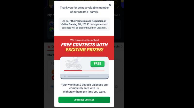 Dream11's home screen