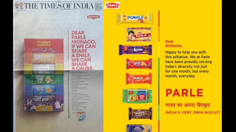 On Monday, 23 June, Britannia made waves with a bold front-page print ad inviting Parle Monaco to “share shelf space” this Pride Month.