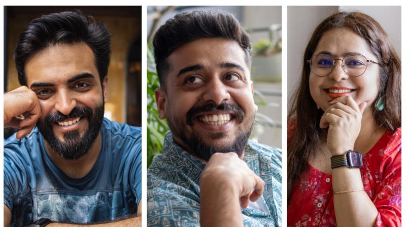 From left: Shray Chawla, Akshit VS and Angira Lahiri 