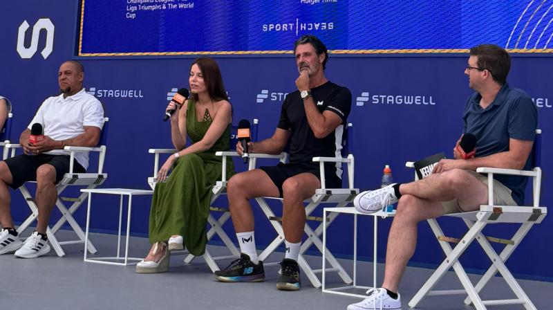 From left: Roberto Carlos, Tati Lindenberg, Patrick Mouratoglou and Jameson Fleming