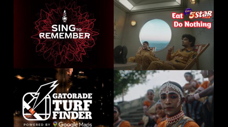 From top left clockwise: VML's 'Sing to Remember', Ogilvy's 'Erase Valentine's Day', Early Man Films 'The Steel of India' and Leo Burnett's 'Turf Finder'.