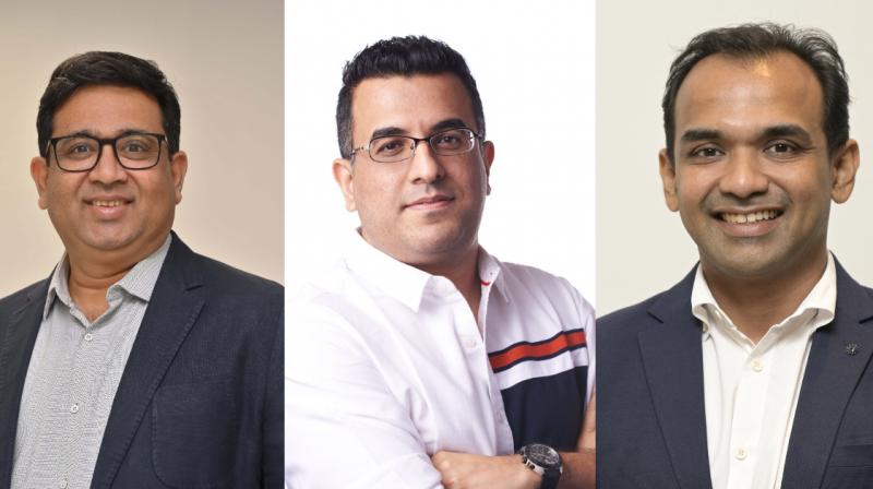 From left: Vinit Karnik, Ajay Mehta and Subhamoy Das