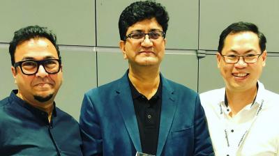 Raj Kamble (left), Prasoon Joshi (centre) and The One Club's Guan Hin (right) watching creativity get politely dissected at Spikes Asia 2019