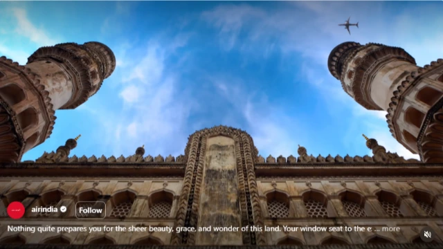 Screengrab from the Air India film celebrating 'Incredible India'
