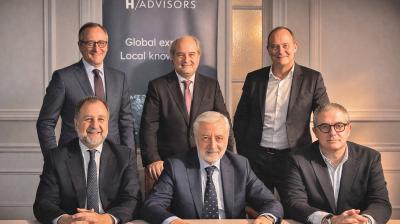 Front row (from left to right): Stéphane Fouks, Pepe Blanco, Alvaro Garcia; Back row (from left to right): Alfonso Alonso, Javier Curtichs, and Jeremy Dorling