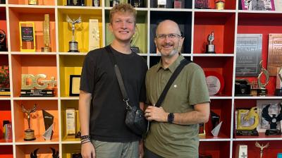 Ricky Pond with his son. 
