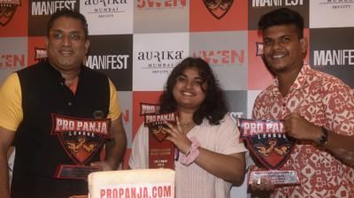 From left: Ayan Banerjee, Prisha Shetty and Sairaj Shigwan