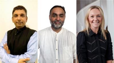 From left: Kartik Sharma, Jigar Rambhia and Louise Johnson. 