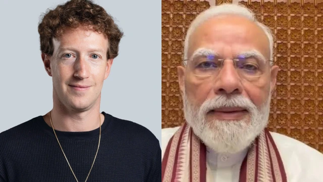 Mark Zuckerberg (left) and Prime Minister Narendra Modi