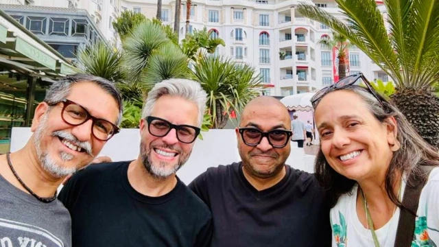 Left to right: Abhijit Avasthi, Anselmo Ramos, Raj Kamble and Camila.