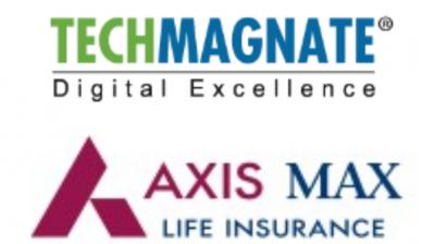 Techmagnate and Axis Max Life Insurance logos