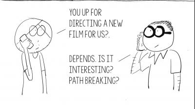 Dalbir Singh is in conversation with a director for an upcoming project