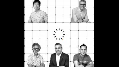Top row (left to right): Yasuharu Sasaki and Harsha Razdan. Bottom row (left to right): Narayan Devanathan,  Amit Wadhwa and Gurbaksh Singh.