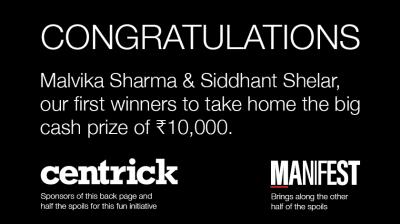 Along with a cash prize, the winning entry was displayed on the back page of the September issue